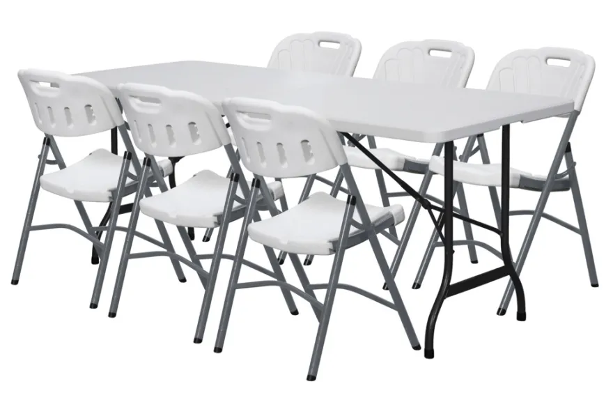 Foldebord stål/plast 180 x 75 cm hvid