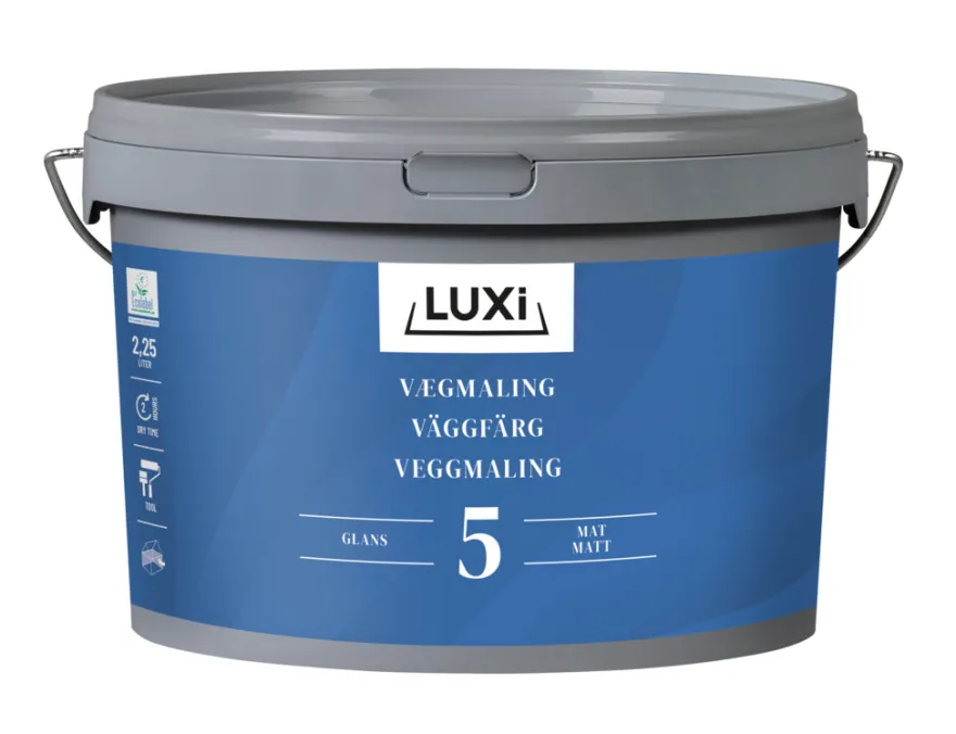 Vægmaling 5 modehvid 2,25 liter - LUXI®